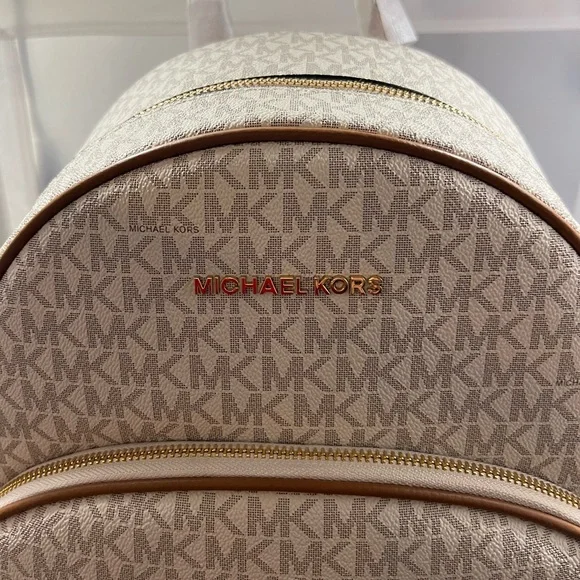 Michael Kors backpack medium, logo, Vanilla/cream Color, Abbey Bag